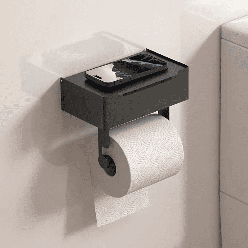 حامل ورق حمام مع رف لوضع الهاتف K35 (1) حامل ورق حمام مع رف لوضع الهاتف