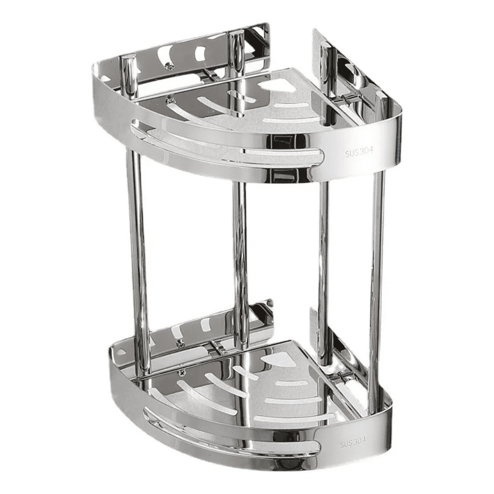 رف زاوية حمام 2 دور ستانلس كروم لامع K088B-2 (1) رف زاوية حمام 2 دور ستانلس كروم لامع