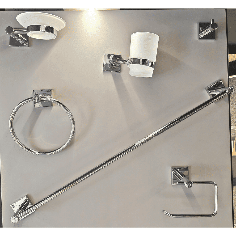 طقم اكسسوارات حمام 6 قطع كروم DYN-71200S (1) طقم اكسسوارات حمام 6 قطع كروم DYN-71200S