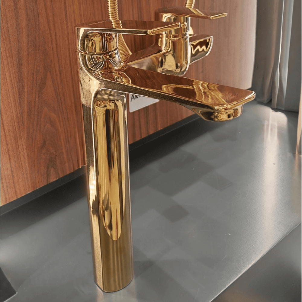 خلاط مغسلة مرتفع ذهبي لامع BRIMIX 1-0062K-1 (2) خلاط مغسلة مرتفع ذهبي لامع BRIMIX