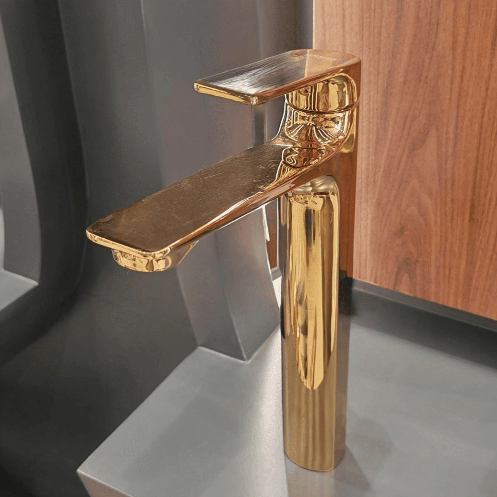 خلاط مغسلة مرتفع ذهبي لامع BRIMIX 1-0062K-1 (3) خلاط مغسلة مرتفع ذهبي لامع BRIMIX