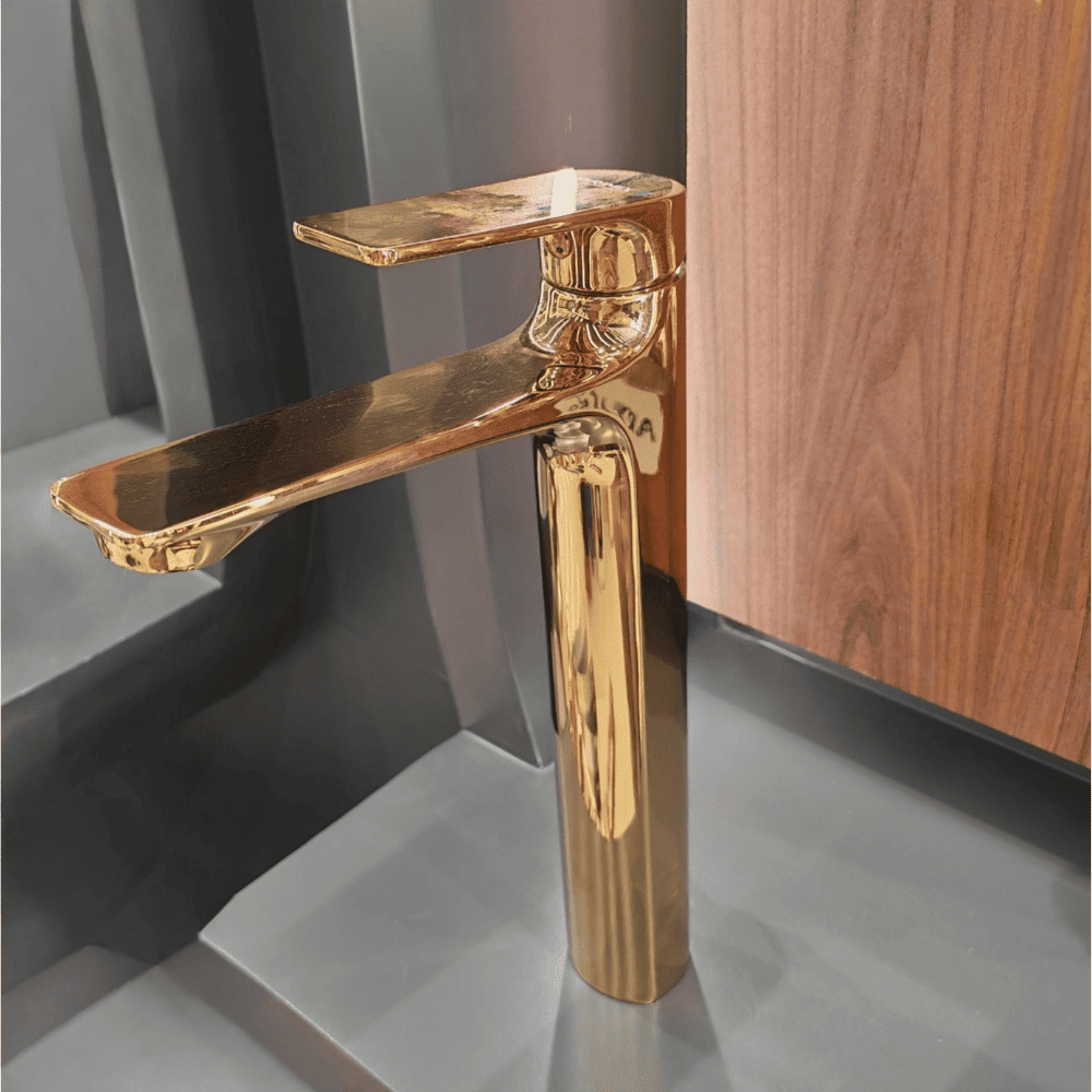 خلاط مغسلة مرتفع ذهبي لامع BRIMIX 1-0062K-1 (4) خلاط مغسلة مرتفع ذهبي لامع BRIMIX