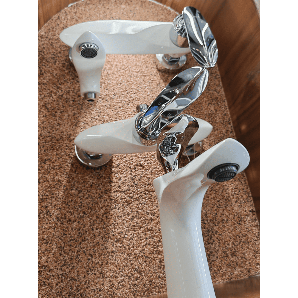 طقم خلاطات أبيض فاخر 1F016000 (1) طقم خلاطات أبيض فاخر