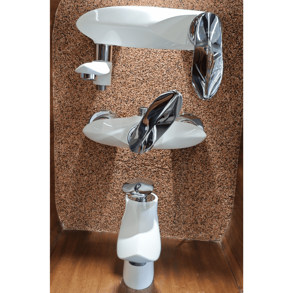 طقم خلاطات أبيض فاخر 1F016000 (2) طقم خلاطات أبيض فاخر