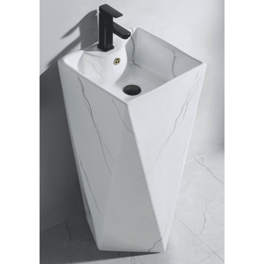 مغسلة حمام اسود مطفي وابيض مرخم V7020-2M (11) مغسلة حمام سداسي