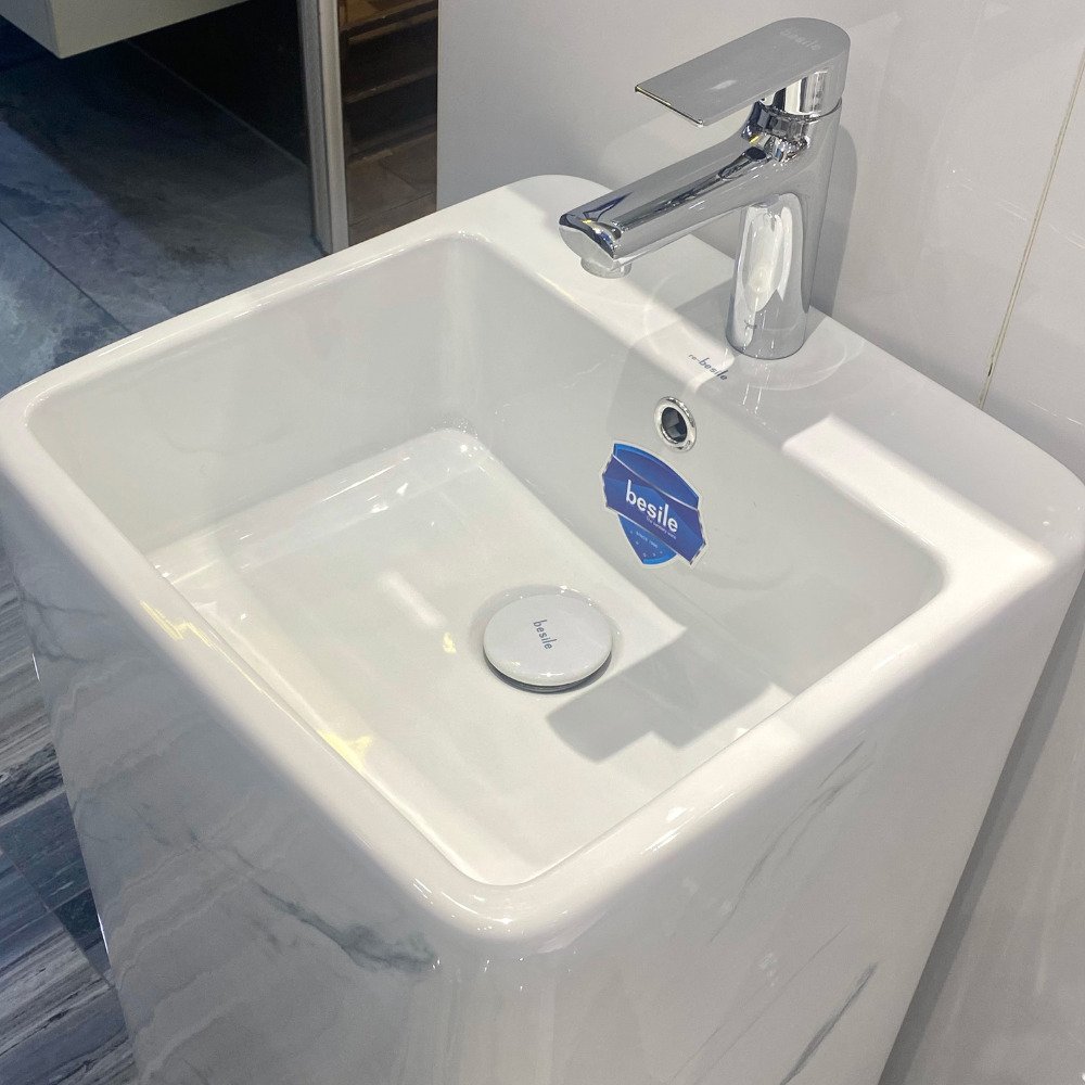 مغسلة حمام بيضاء مرخم فاخرة V7004-2M (6) مغسلة حمام بيضاء مرخم فاخرة